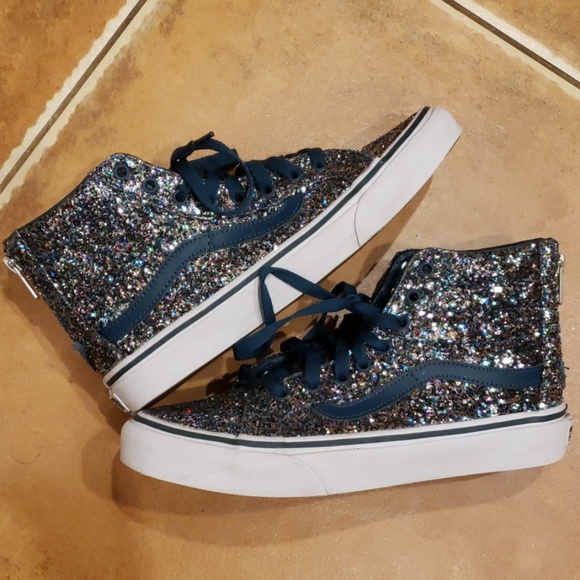 sparkly high top vans